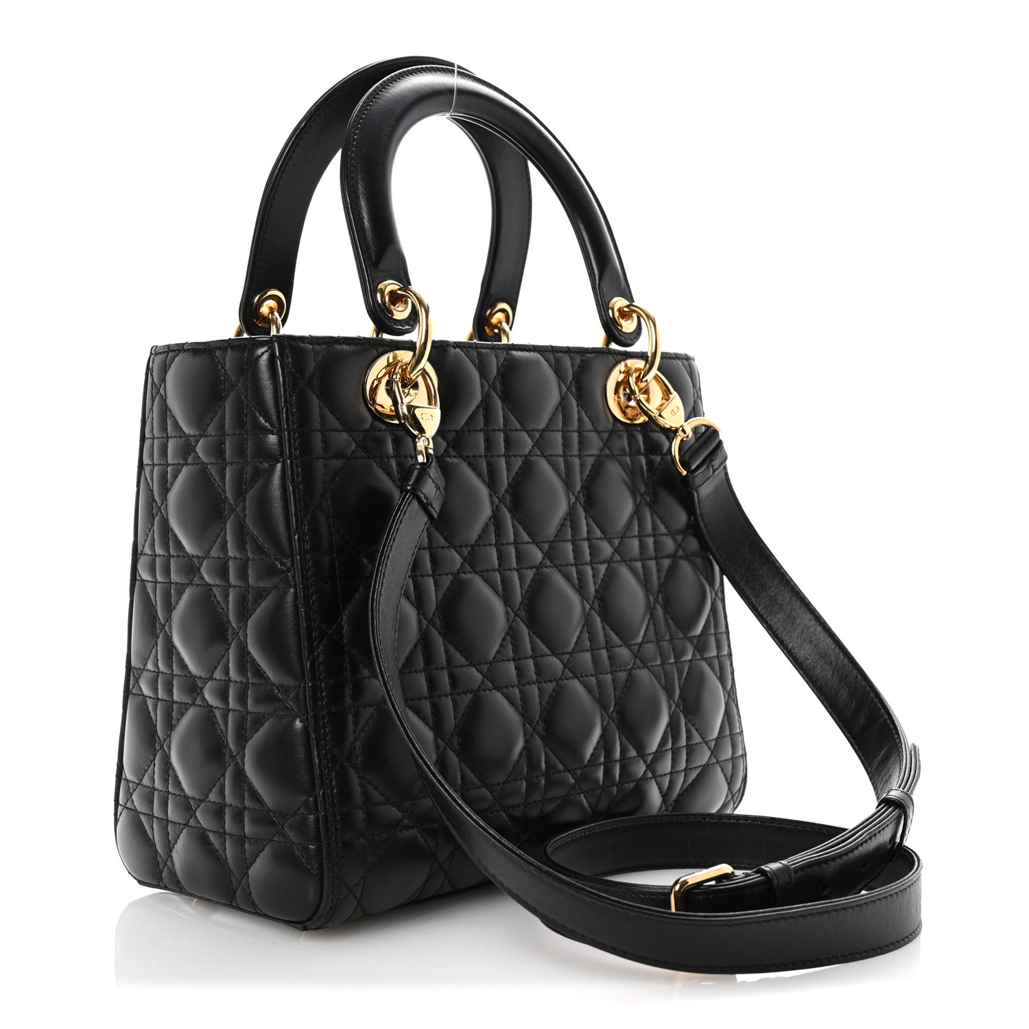 Lambskin Cannage Medium Lady Dior Black