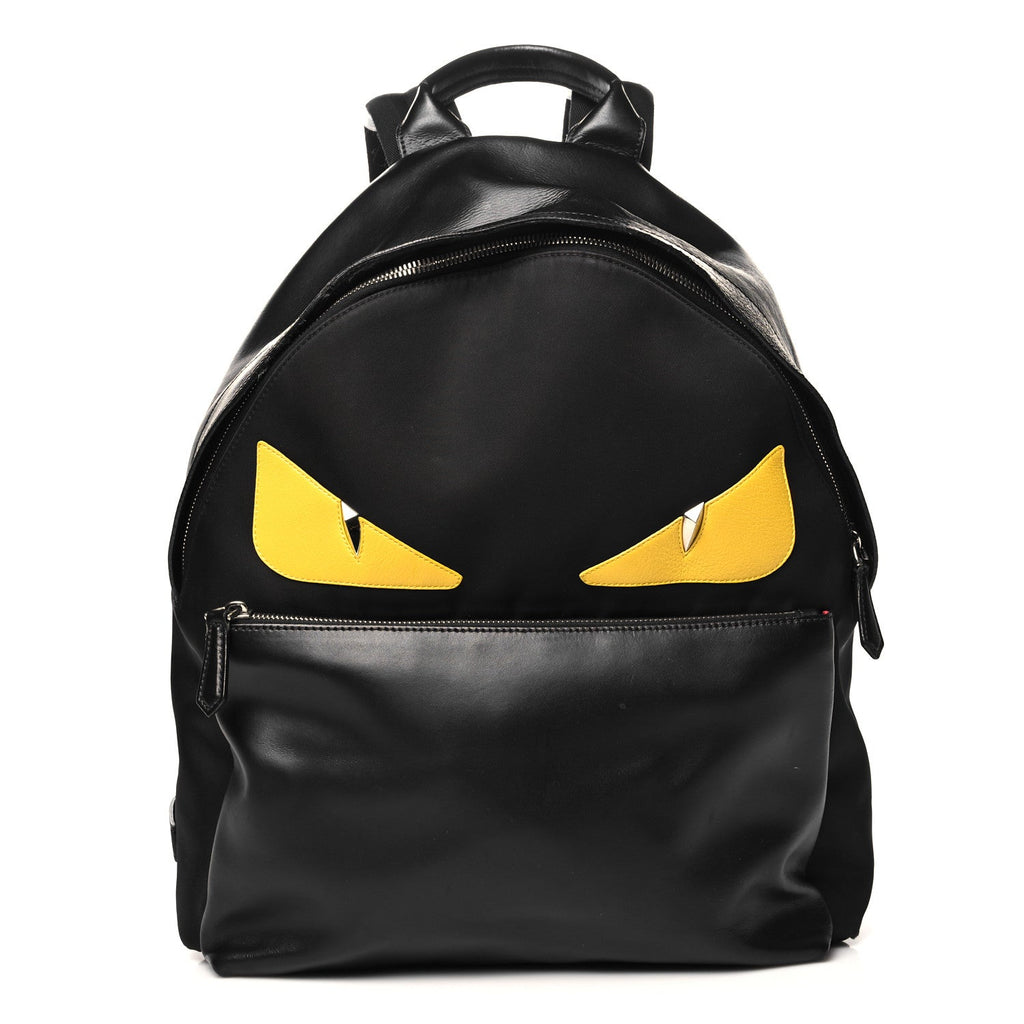 Nylon Vitello Liberty Vitello Dolce Monster Eyes Rounded Backpack Black Sunflower