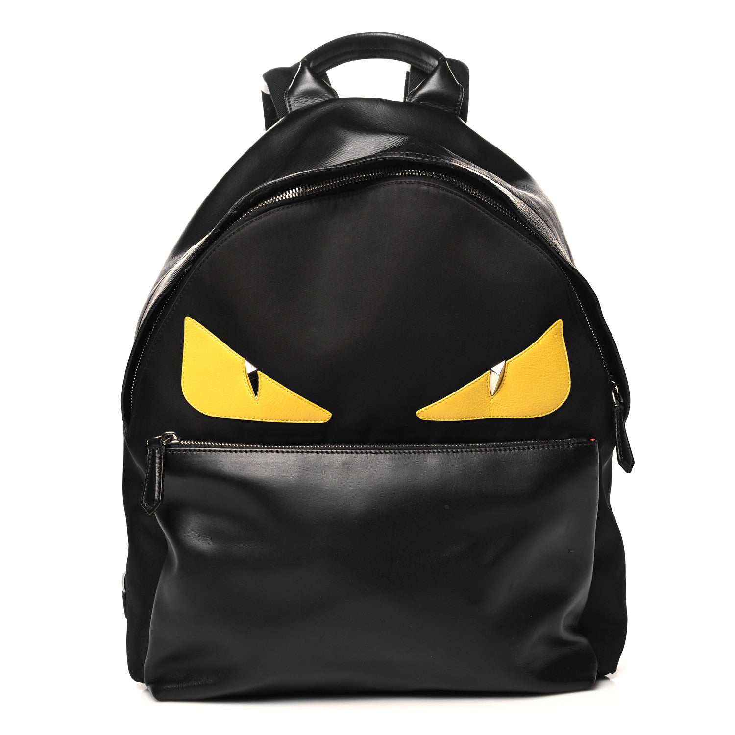Nylon Vitello Liberty Vitello Dolce Monster Eyes Rounded Backpack Black Sunflower