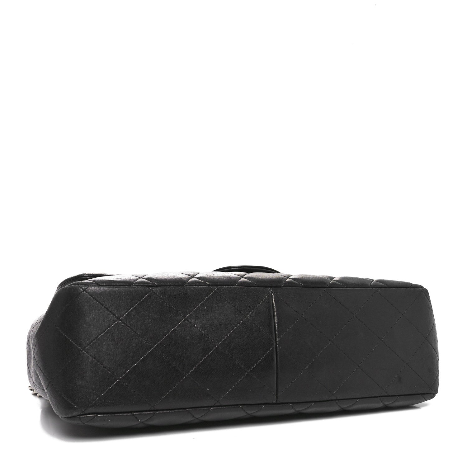 Lambskin Quilted Jumbo Single Flap Black