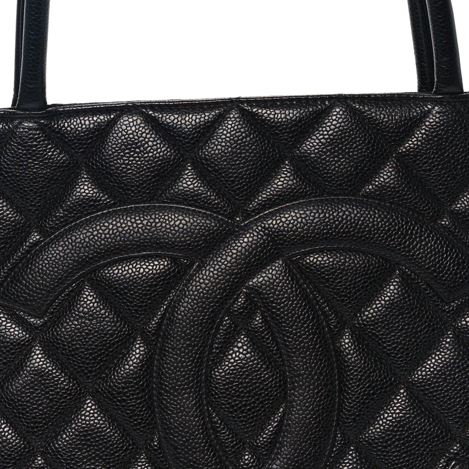 Caviar Quilted Medallion Tote Black