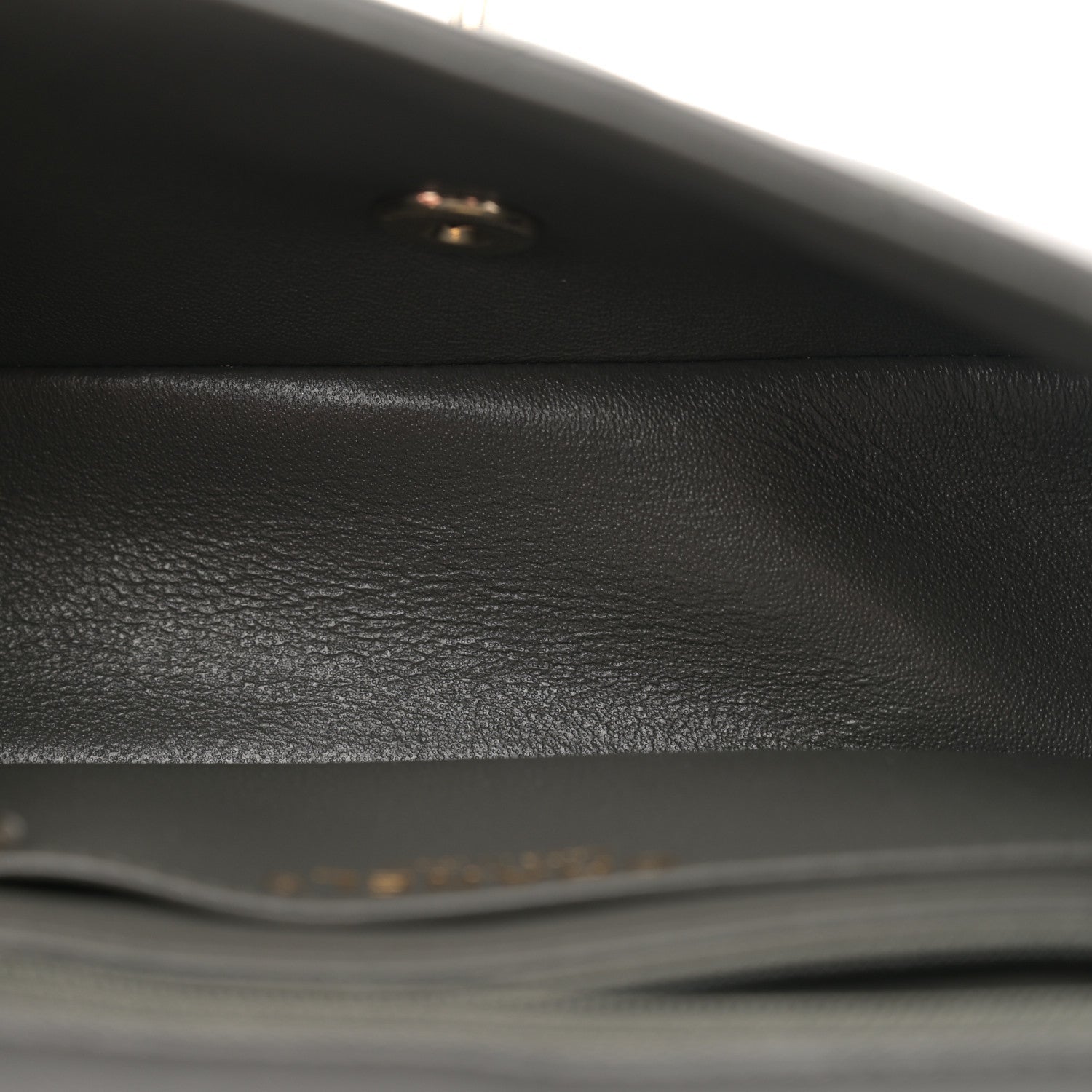 Lambskin Quilted Mini Rectangular Flap Dark Grey