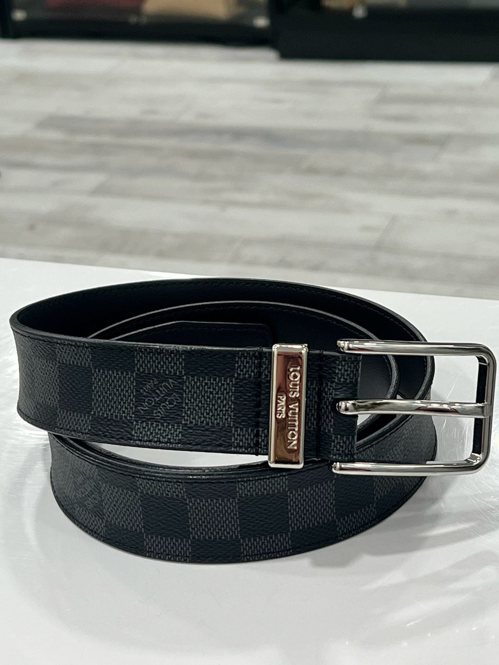 LOUIS VUITTON PONT NEUF DAMIER GRAPHITE 35MM BELT