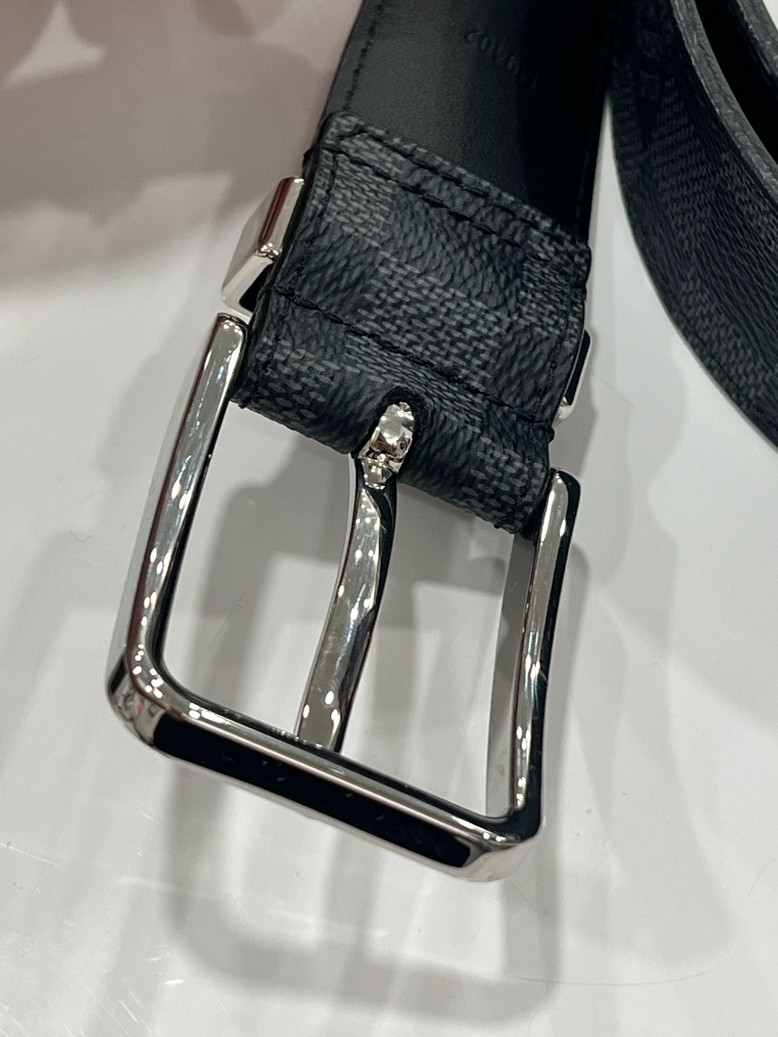 LOUIS VUITTON PONT NEUF DAMIER GRAPHITE 35MM BELT