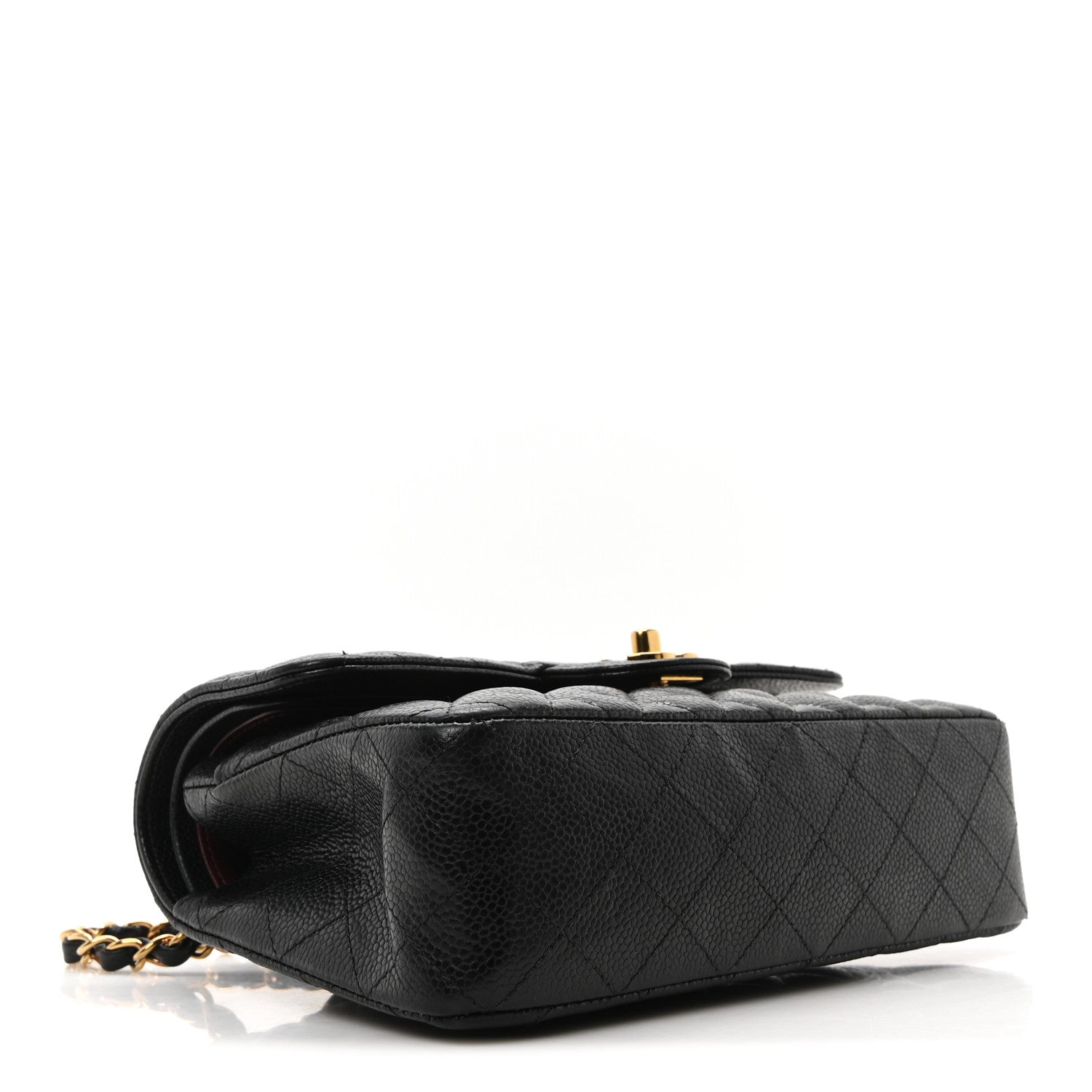 Caviar Quilted Small Double Flap Black