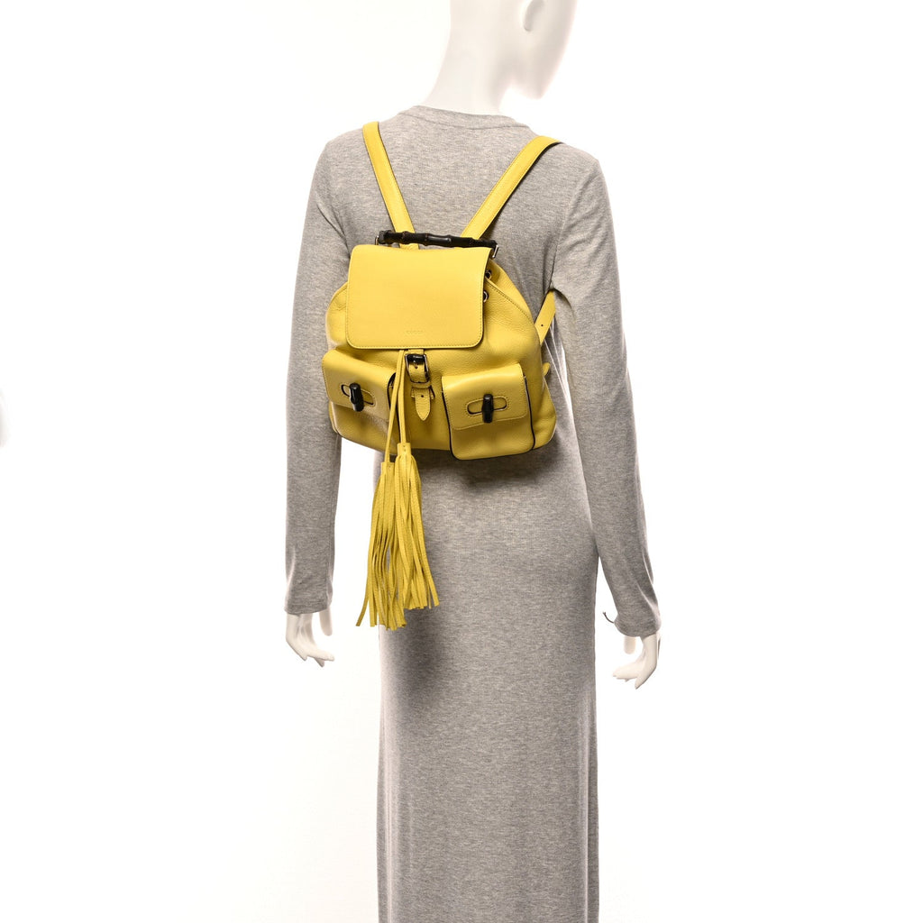 Cellarius Calfskin Medium Bamboo Backpack Mimosa Flower