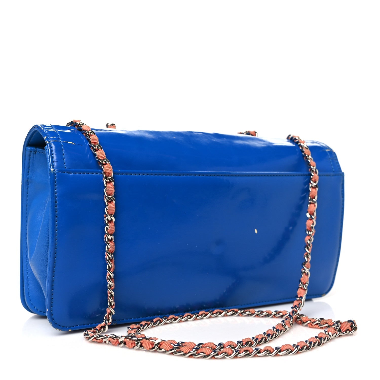 Vinyl Small Lipstick Flap Bag Blue Multicolor