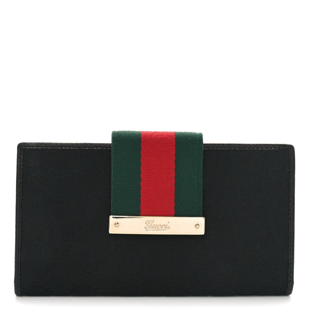 Monogram Ladies Web Continental Wallet Black