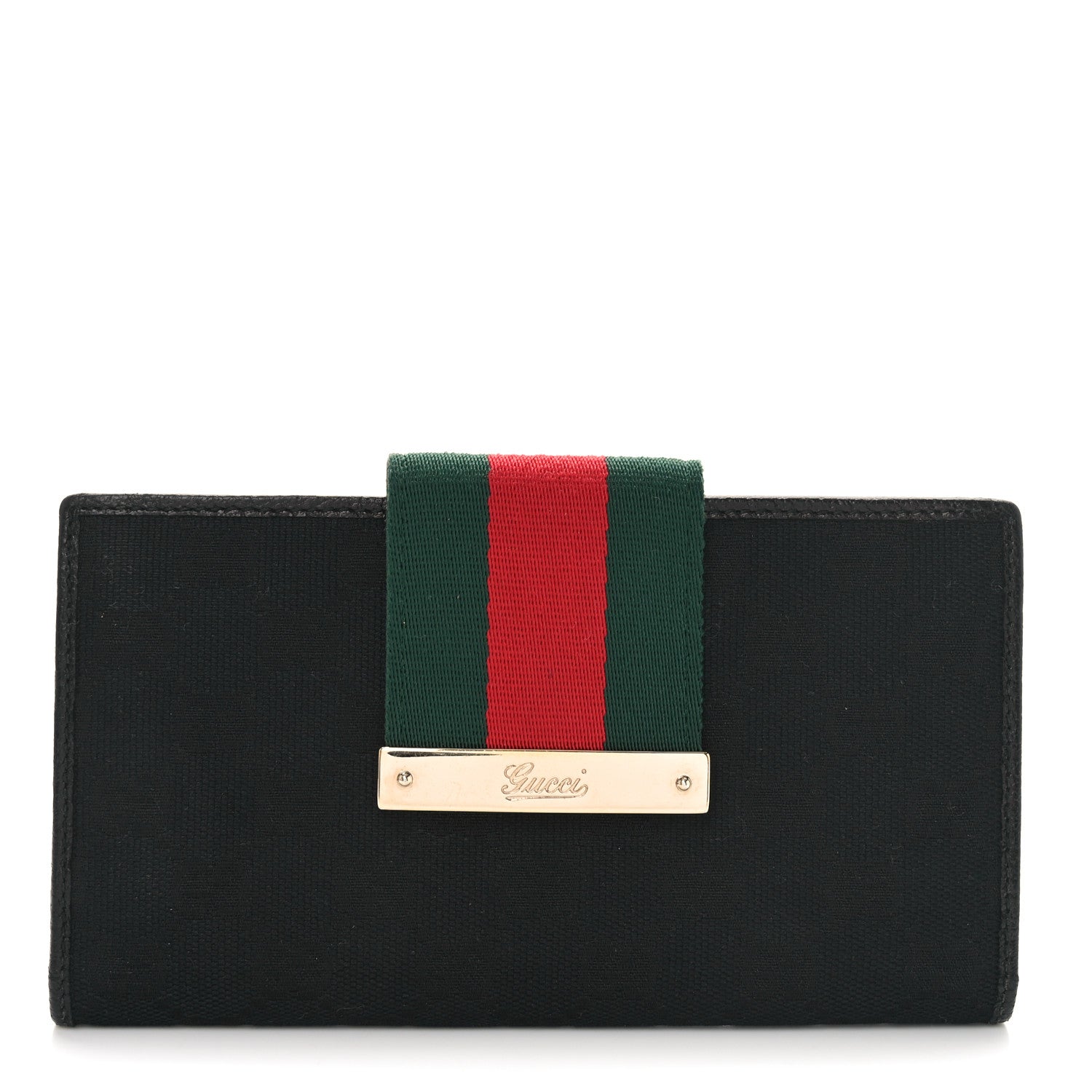Monogram Ladies Web Continental Wallet Black
