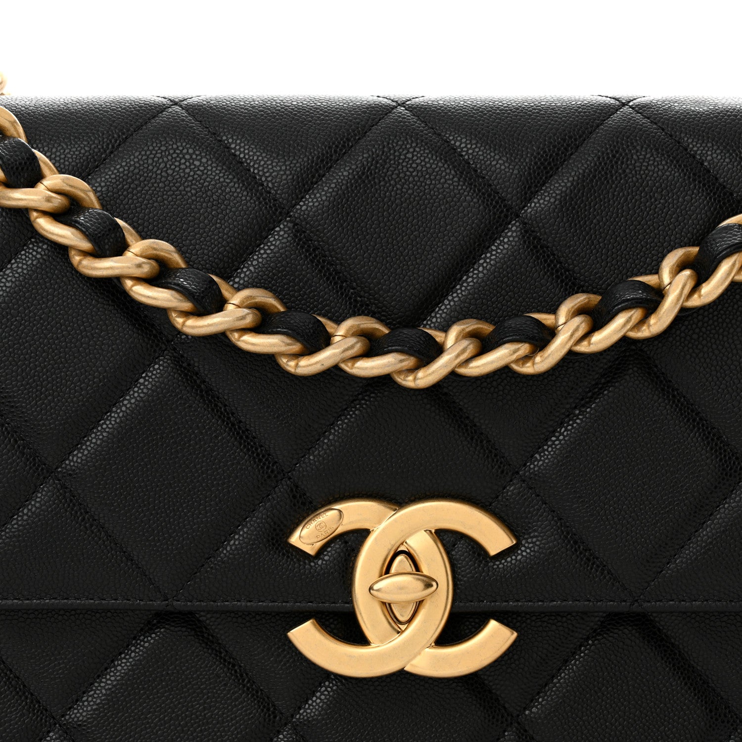 Caviar Quilted CC Large Flap Black