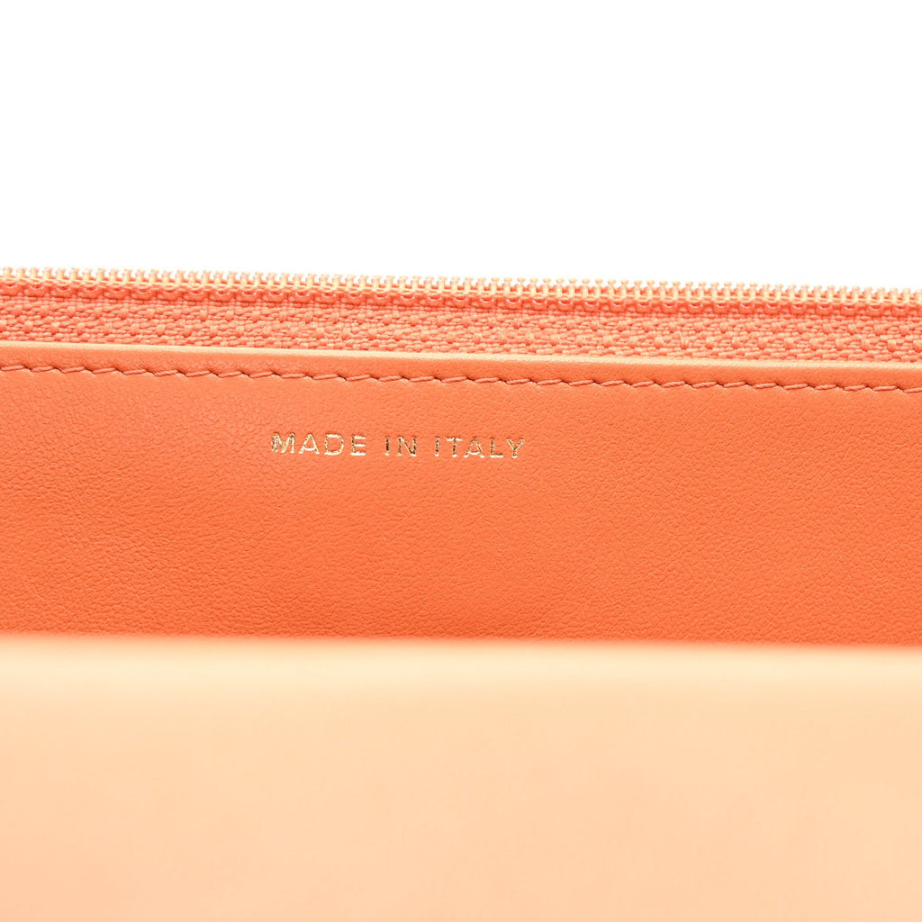 Lambskin Quilted Chanel 19 Wallet On Chain WOC Orange