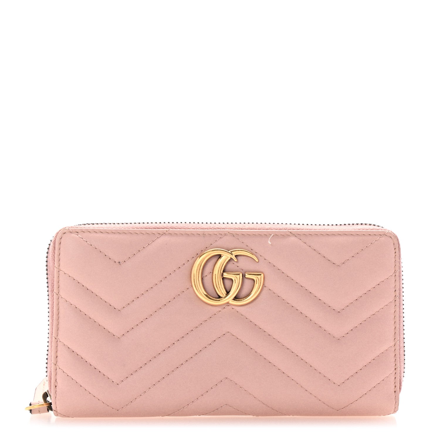 Calfskin Matelasse GG Marmont Zip Around Wallet Perfect Pink