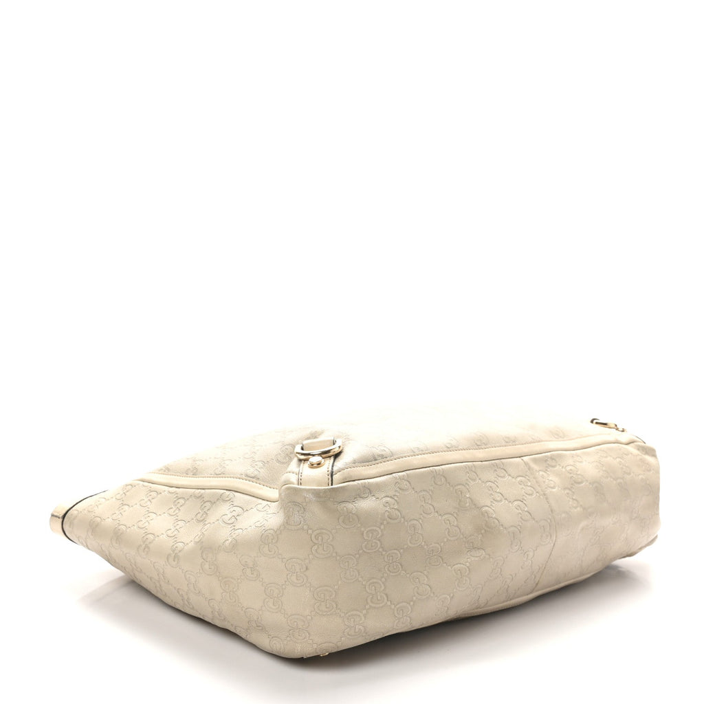 Guccissima Large Abbey Tote Off White