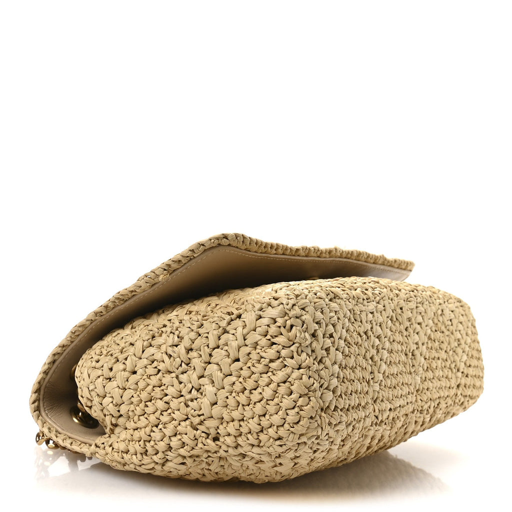 Raffia Monogram Medium Jamie Natural Avorio