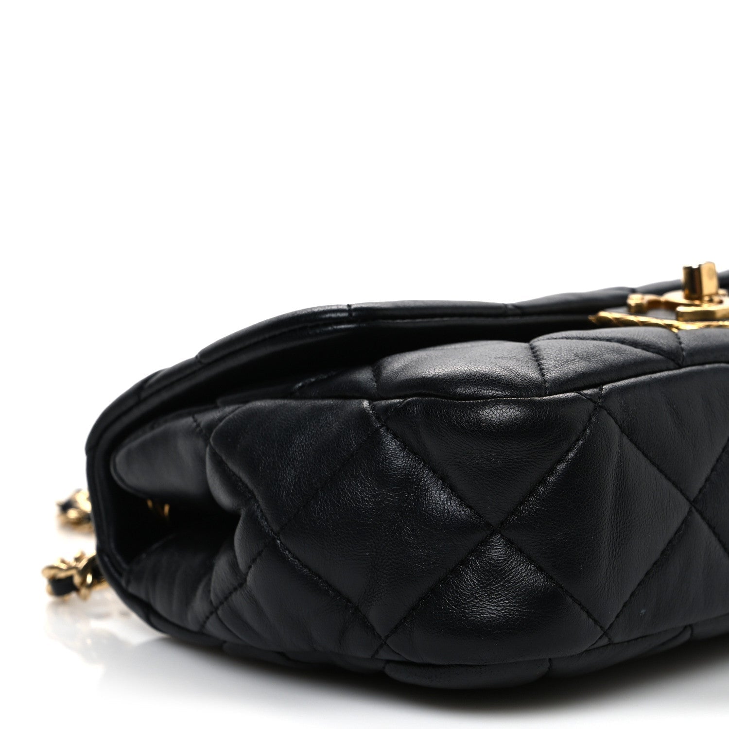 Lambskin Quilted Mini Flap Black