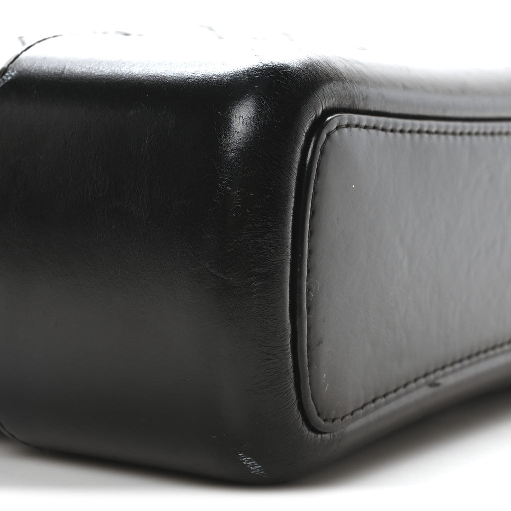 Aged Smooth Calfskin Quilted Medium Gabrielle Logo Hobo Black