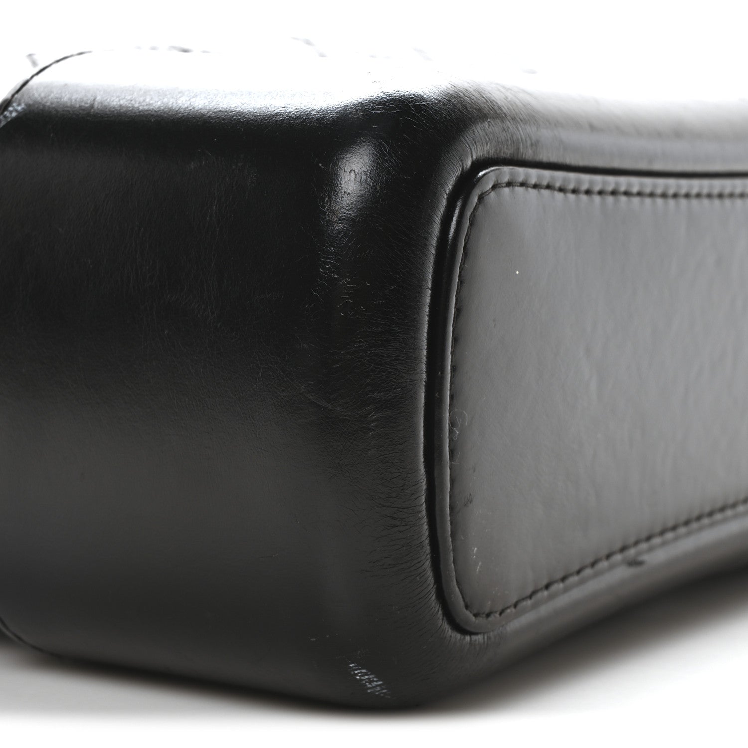 Aged Smooth Calfskin Quilted Medium Gabrielle Logo Hobo Black