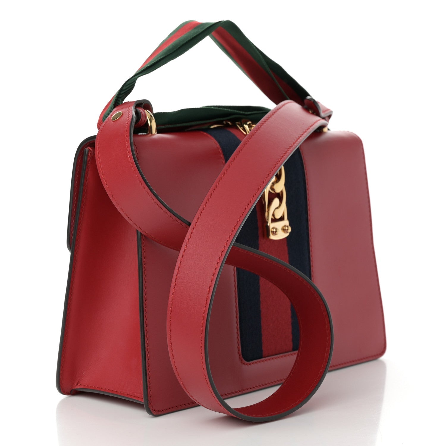 Calfskin Small Sylvie Shoulder Bag Hibiscus Red