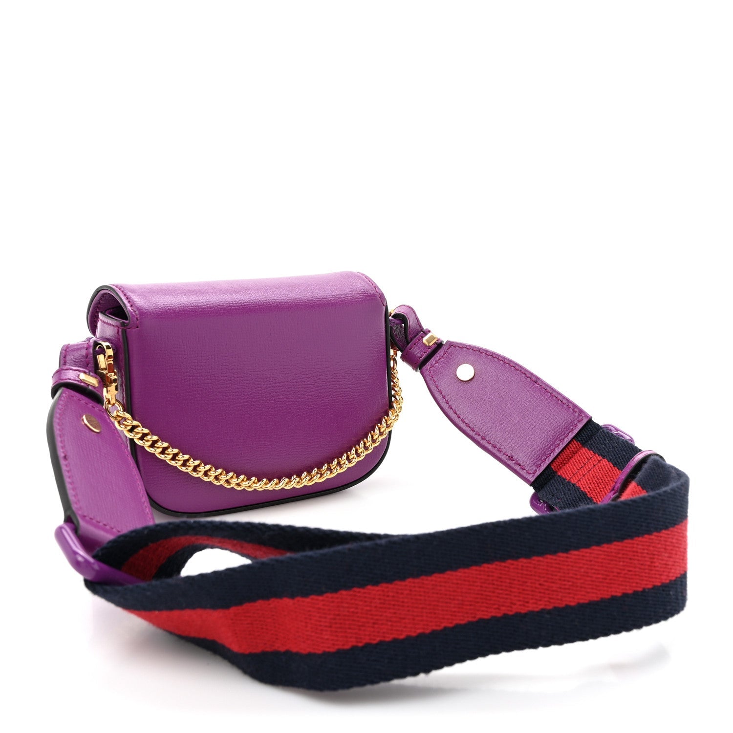 Azalea Calfskin Web Monochrome Horsebit 1955 Wallet On Strap Purple