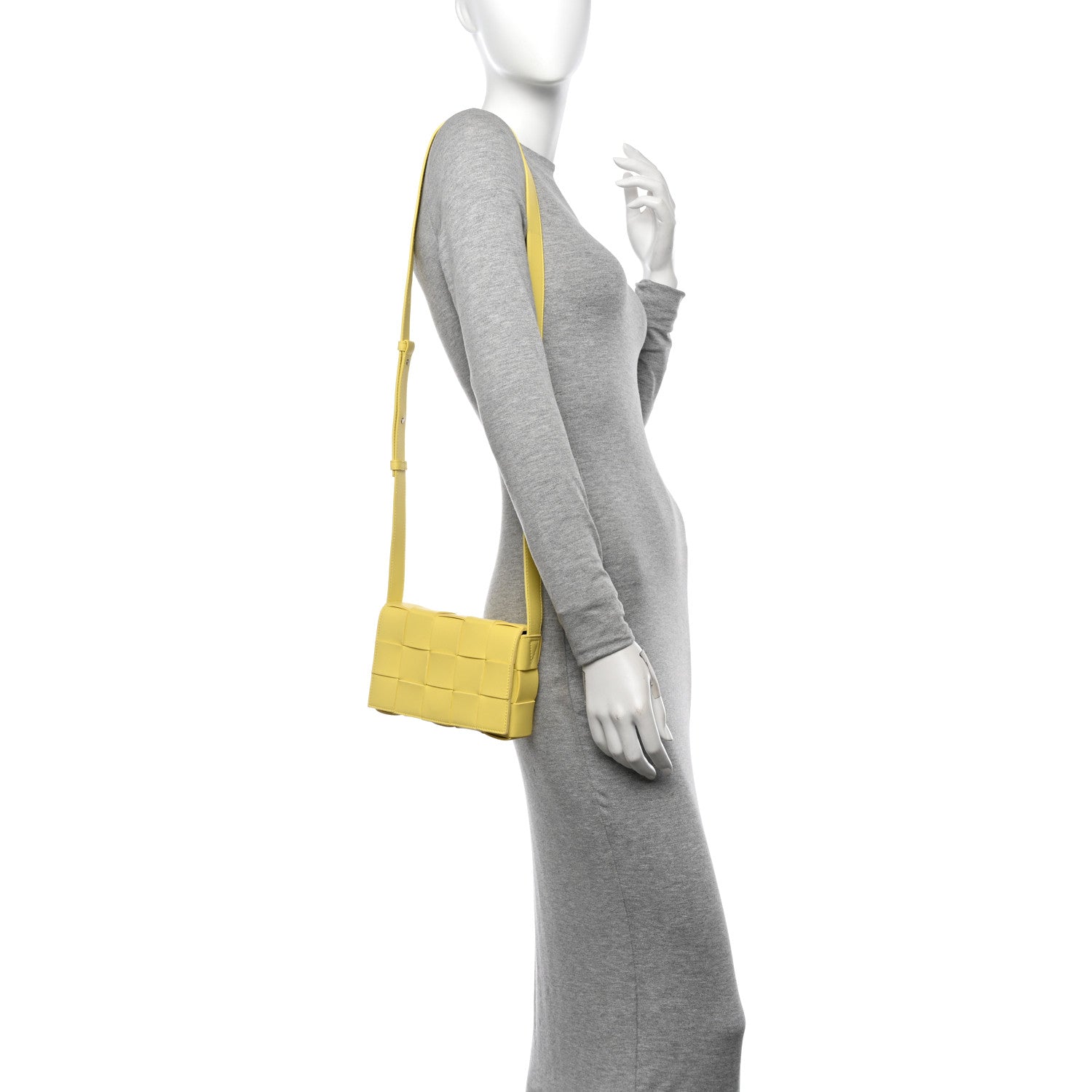 Lambskin Maxi Intrecciato Small Cassette Crossbody Bag Lemonade