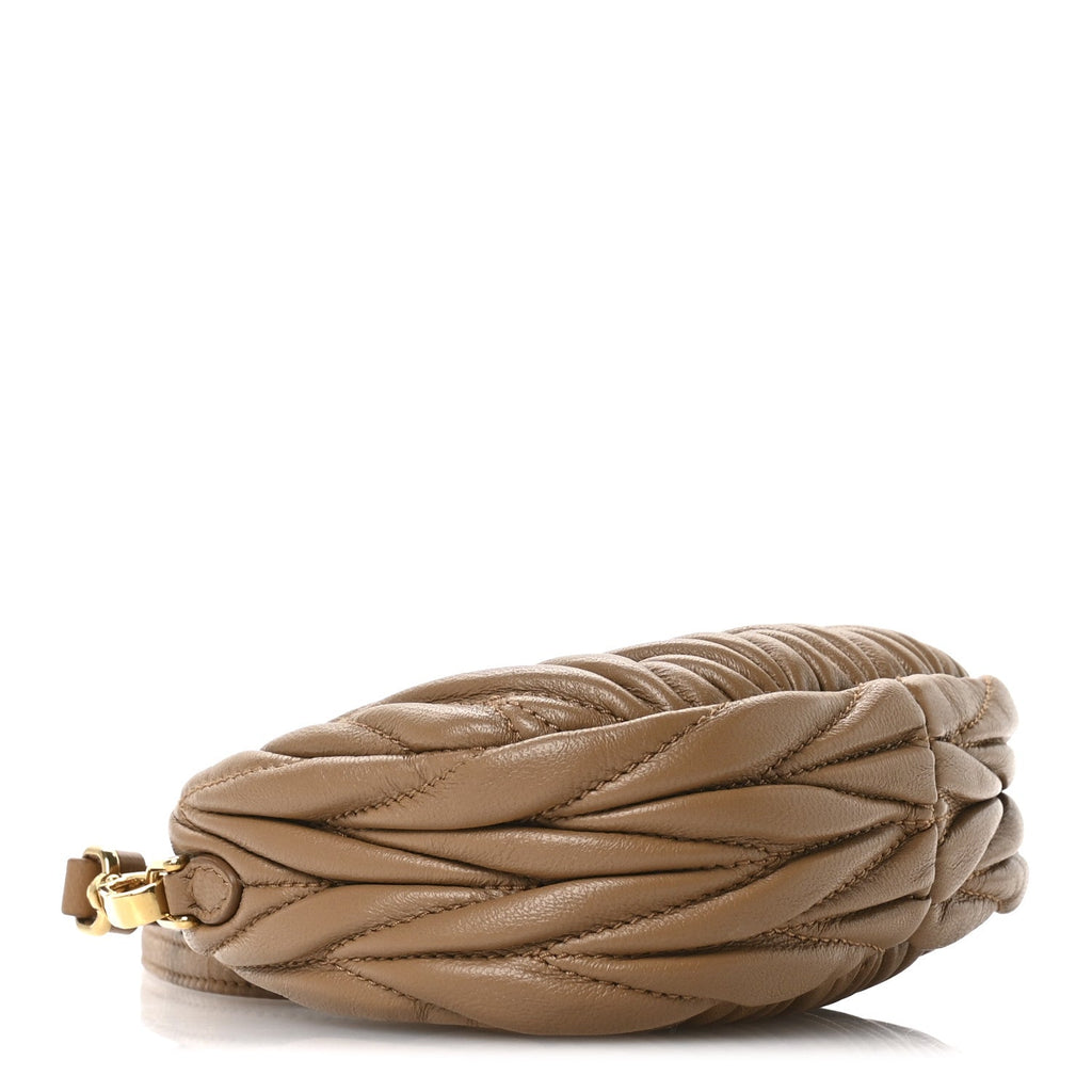 Nappa Matelasse Micro Wander Hobo Caramel