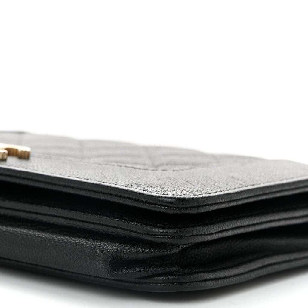 Caviar Quilted Vintage Mademoiselle Wallet On Chain WOC Black