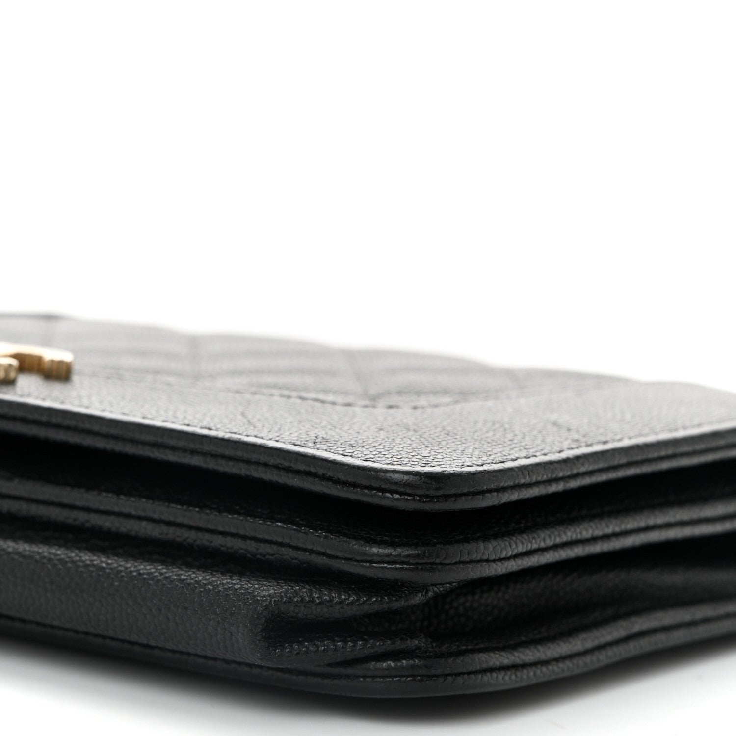 Caviar Quilted Vintage Mademoiselle Wallet On Chain WOC Black