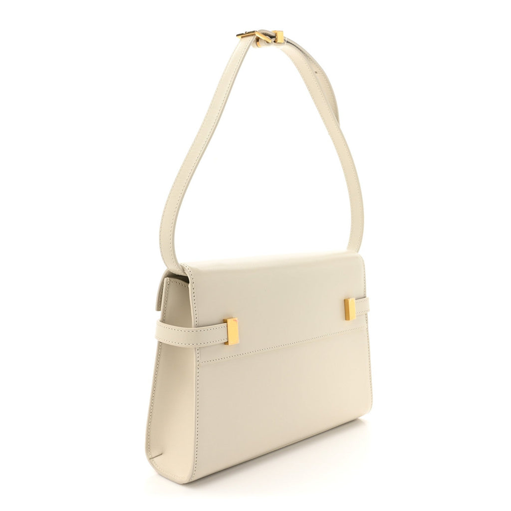 Smooth Calfskin Small Manhattan Shoulder Bag Crema Soft
