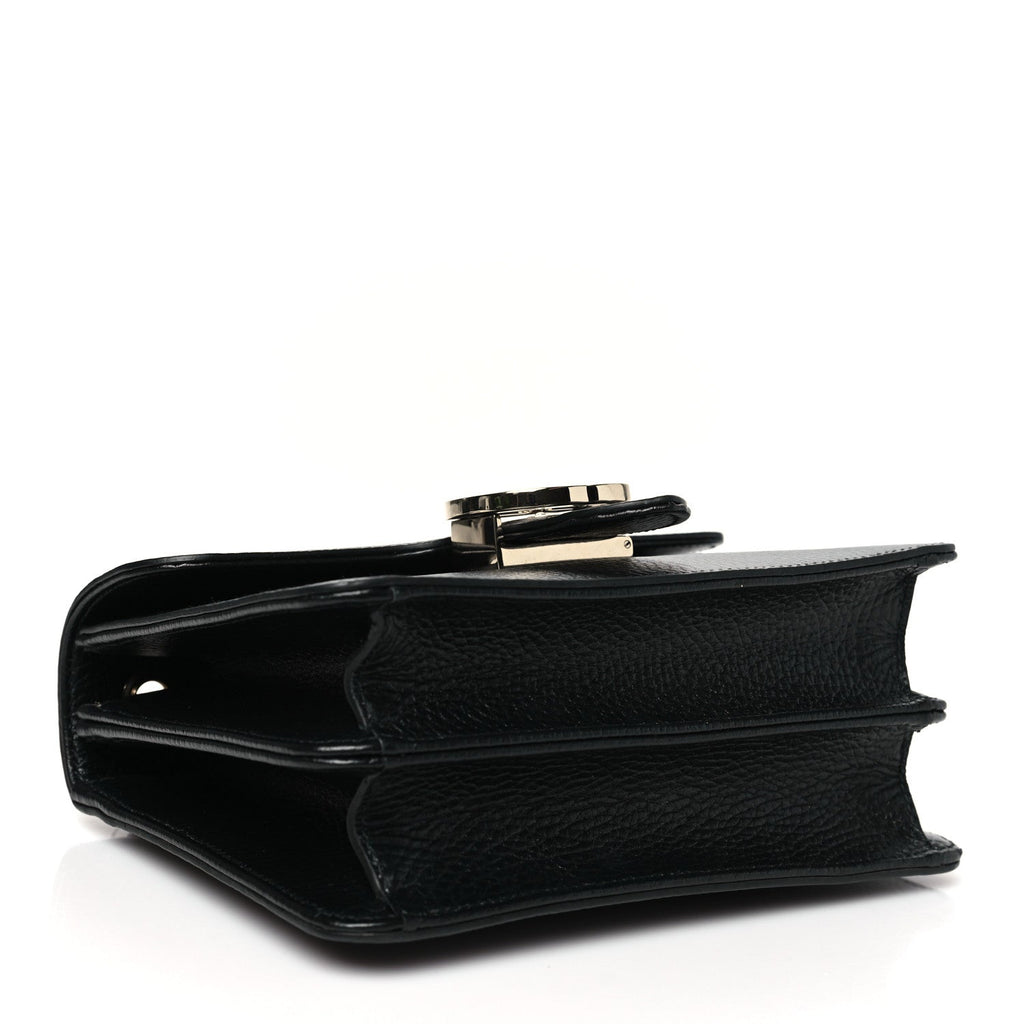 Dollar Calfskin Small Interlocking G Shoulder Bag Black
