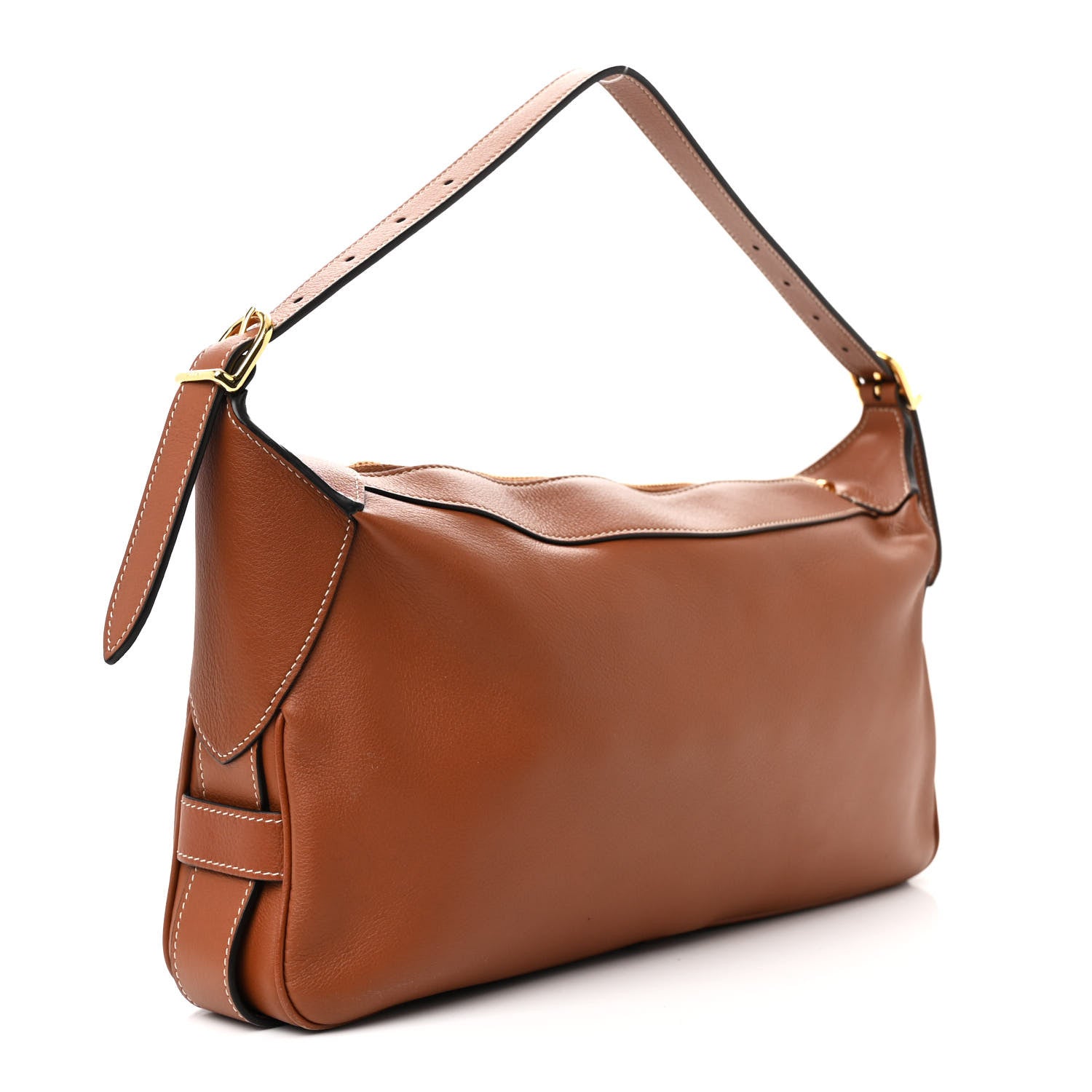 Supple Calfskin Medium Romy Shoulder Bag Tan