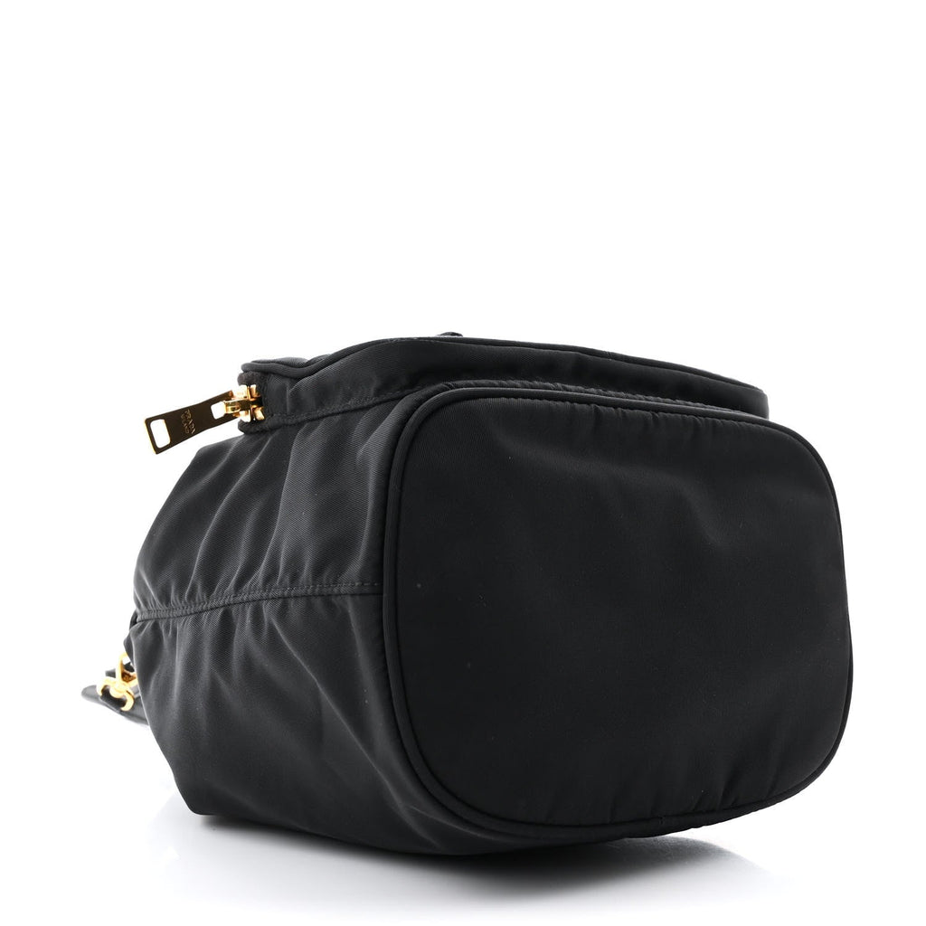 Saffiano Tessuto Nylon Mini Bucket Crossbody Bag Black