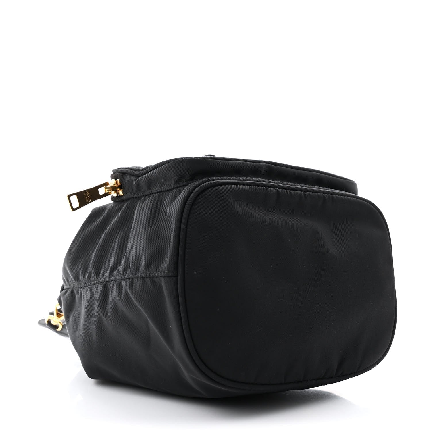 Saffiano Tessuto Nylon Mini Bucket Crossbody Bag Black