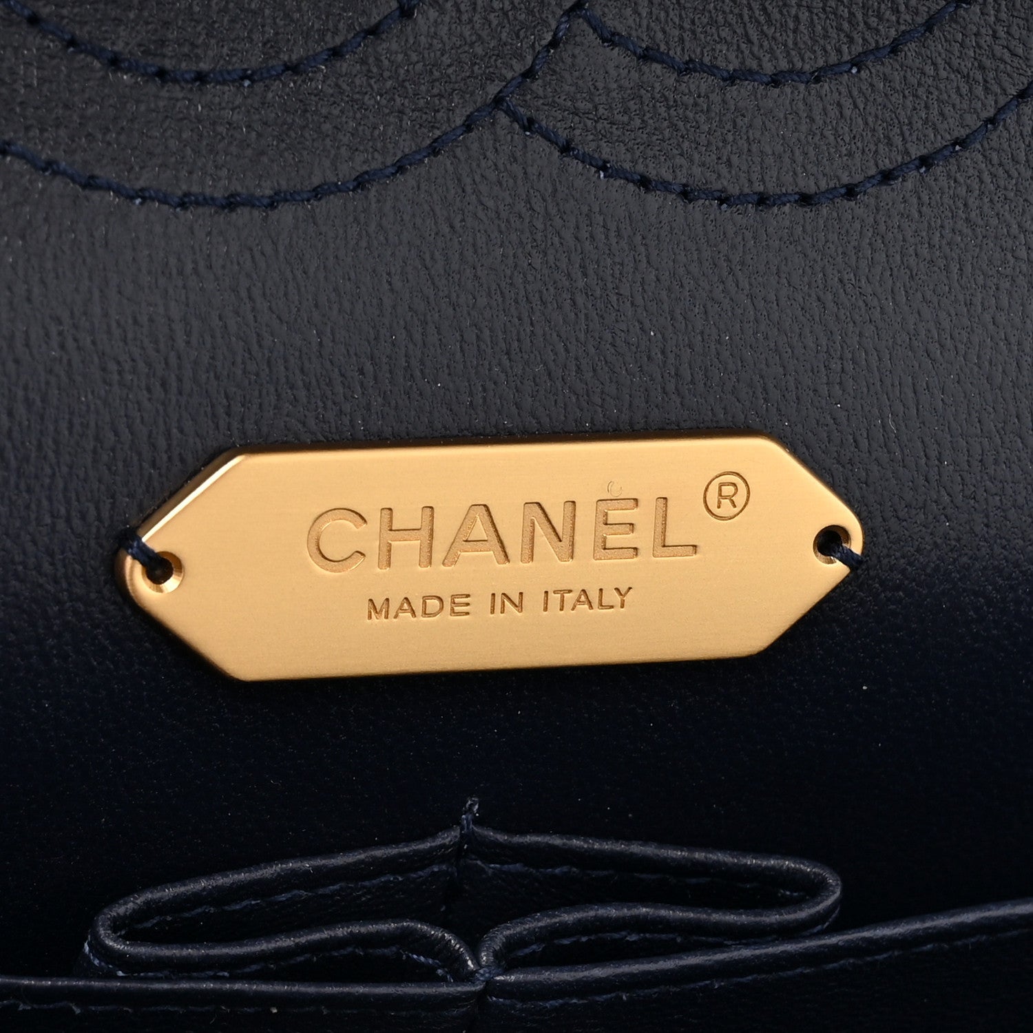Tweed Sequin Timeless Classic Chained Double Flap Navy Blue