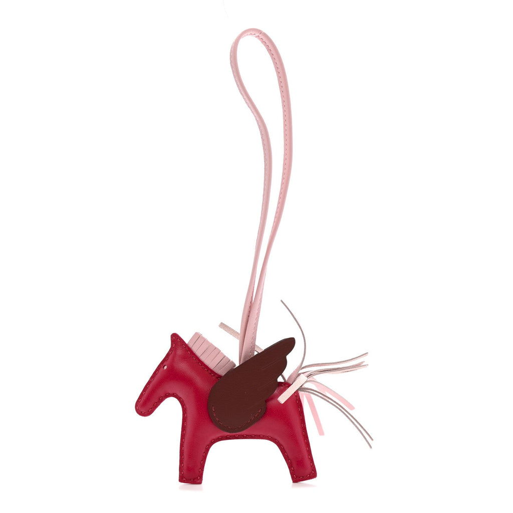 Milo Lambskin Grigri Rodeo Pegase Horse Bag Charm PM Framboise Rose Sakura Rouge Sellier