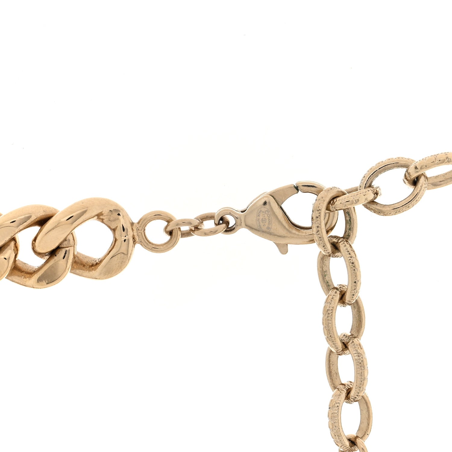 Crystal Chain Short Logo Necklace Gold