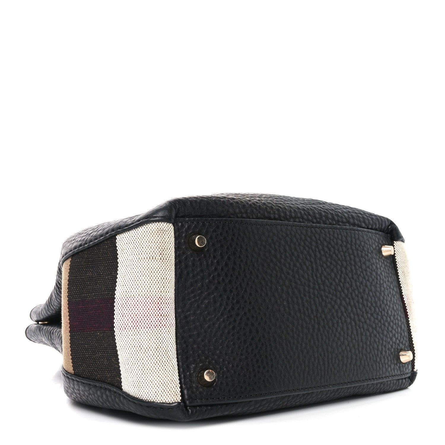 Grainy Calfskin House Check Small Maidstone Black