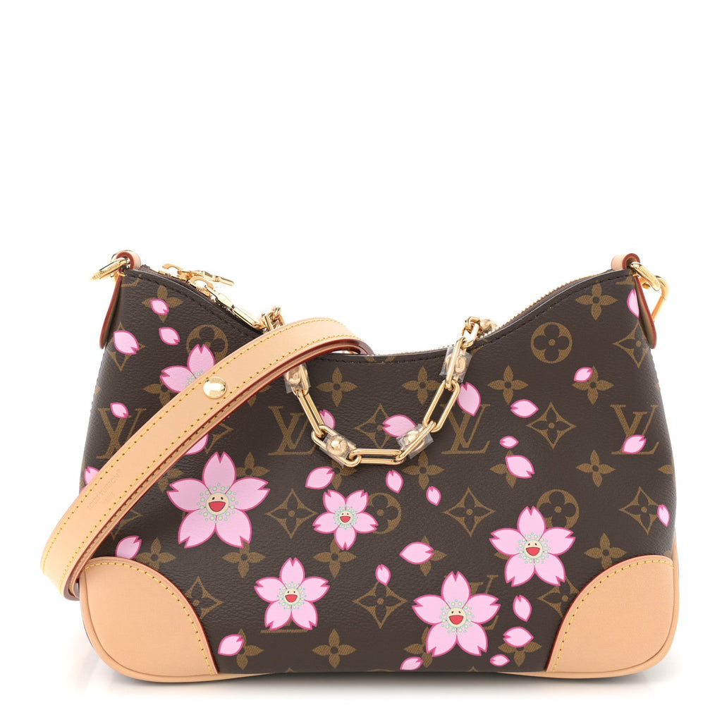 LV x TM Monogram Chery Blossom Boulogne Sakura Brown
