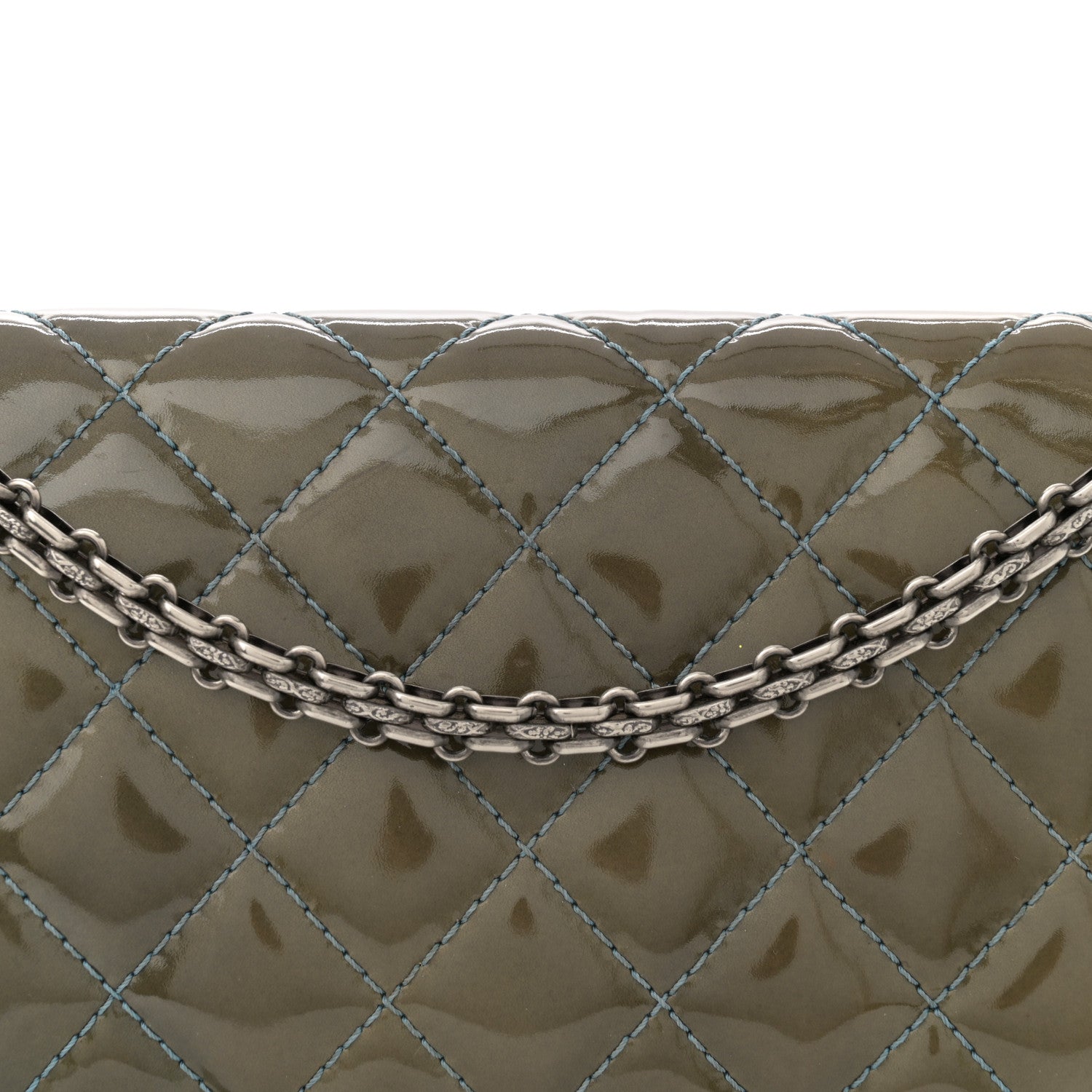 Patent Quilted 2.55 Reissue 226 Flap Green