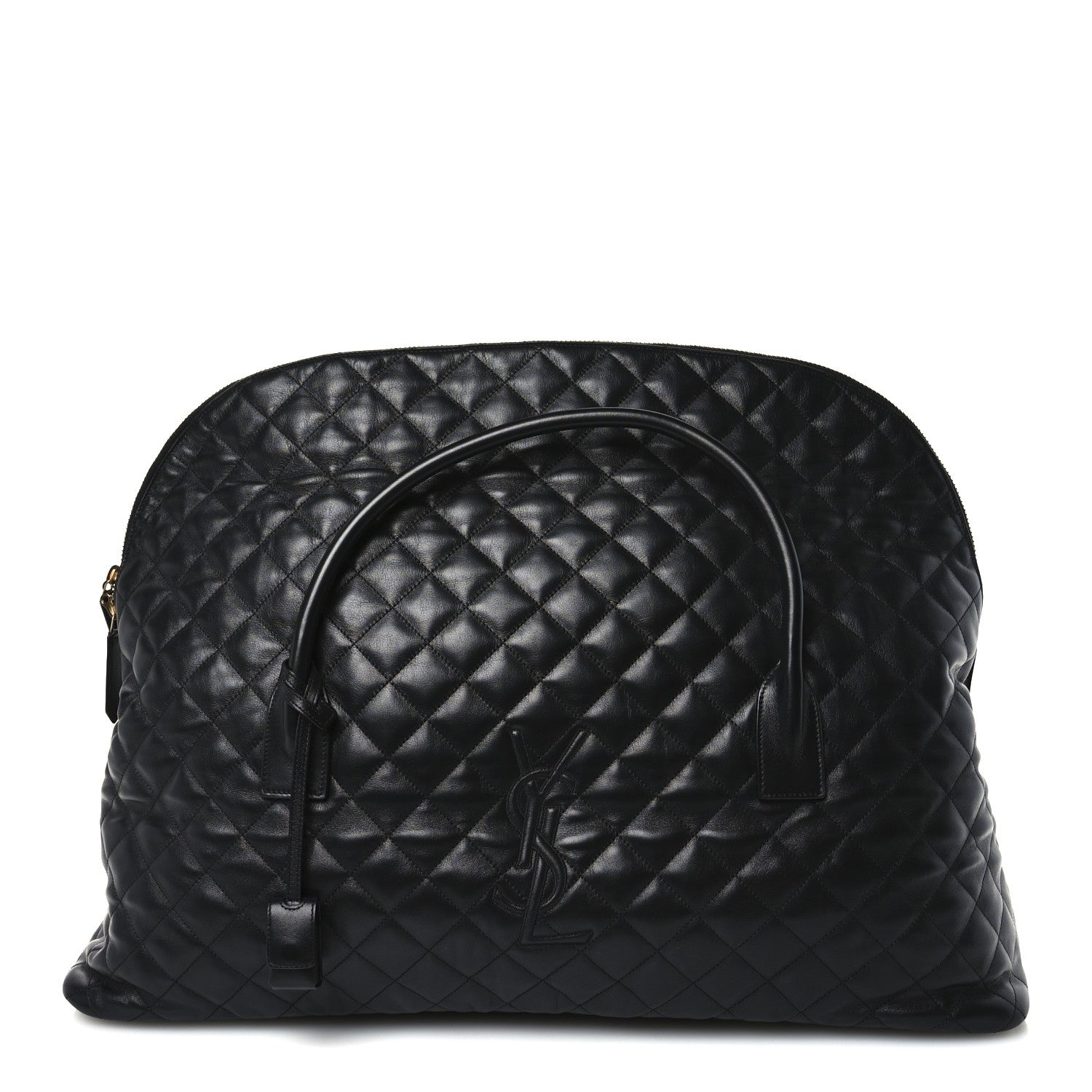 Calfskin Quilted ES Giant Travel Bag Black
