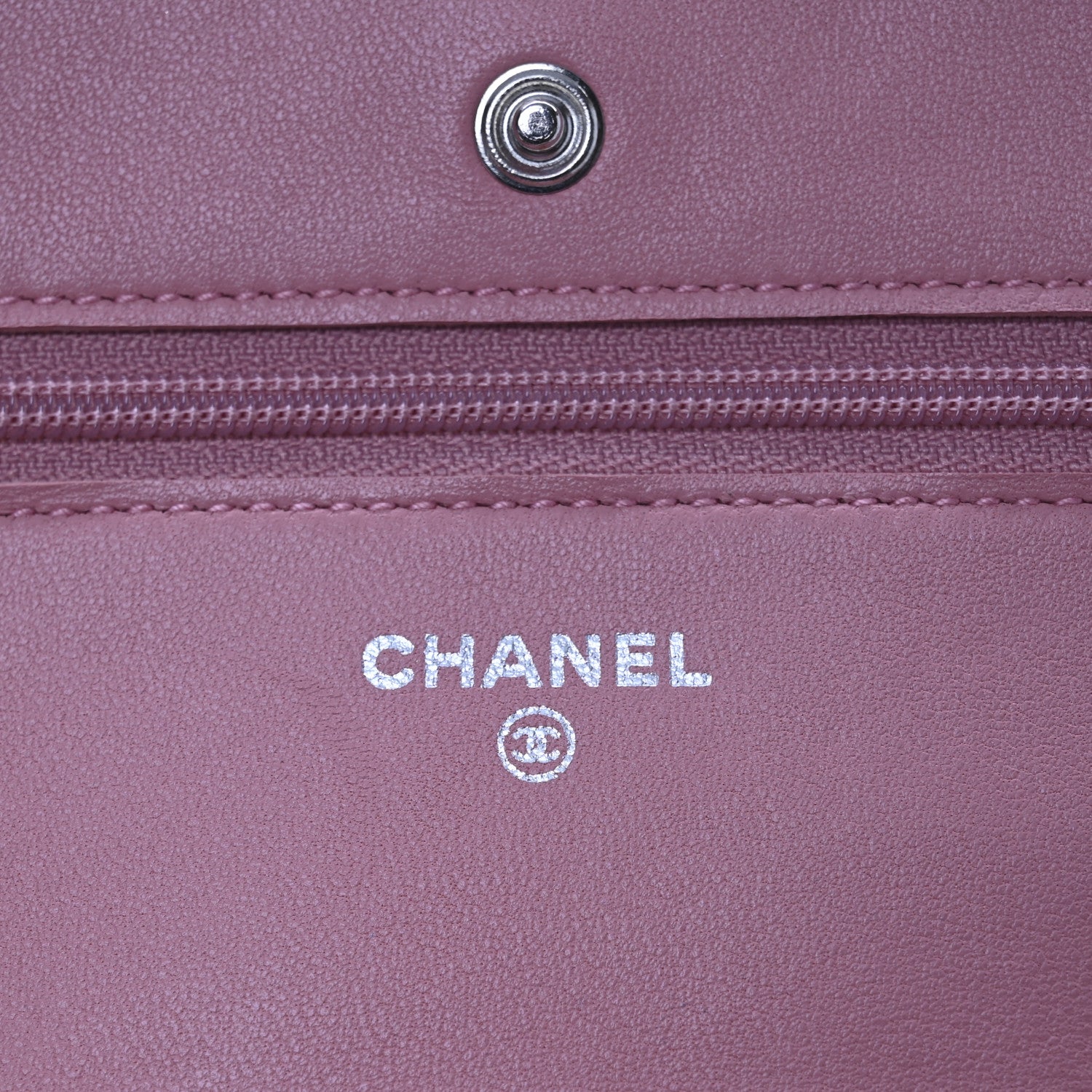 Lambskin Quilted Wallet On Chain WOC Pink