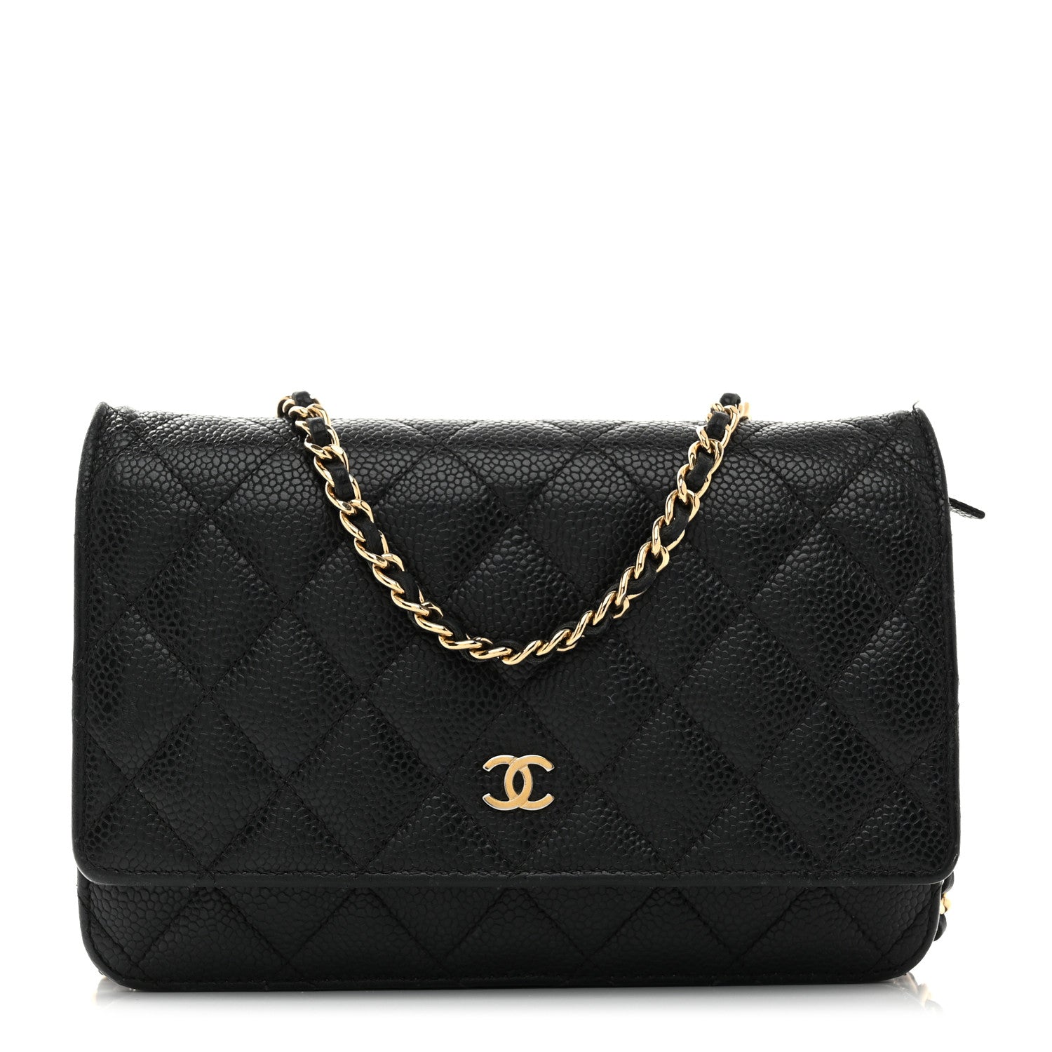 Caviar Quilted Wallet On Chain WOC Black