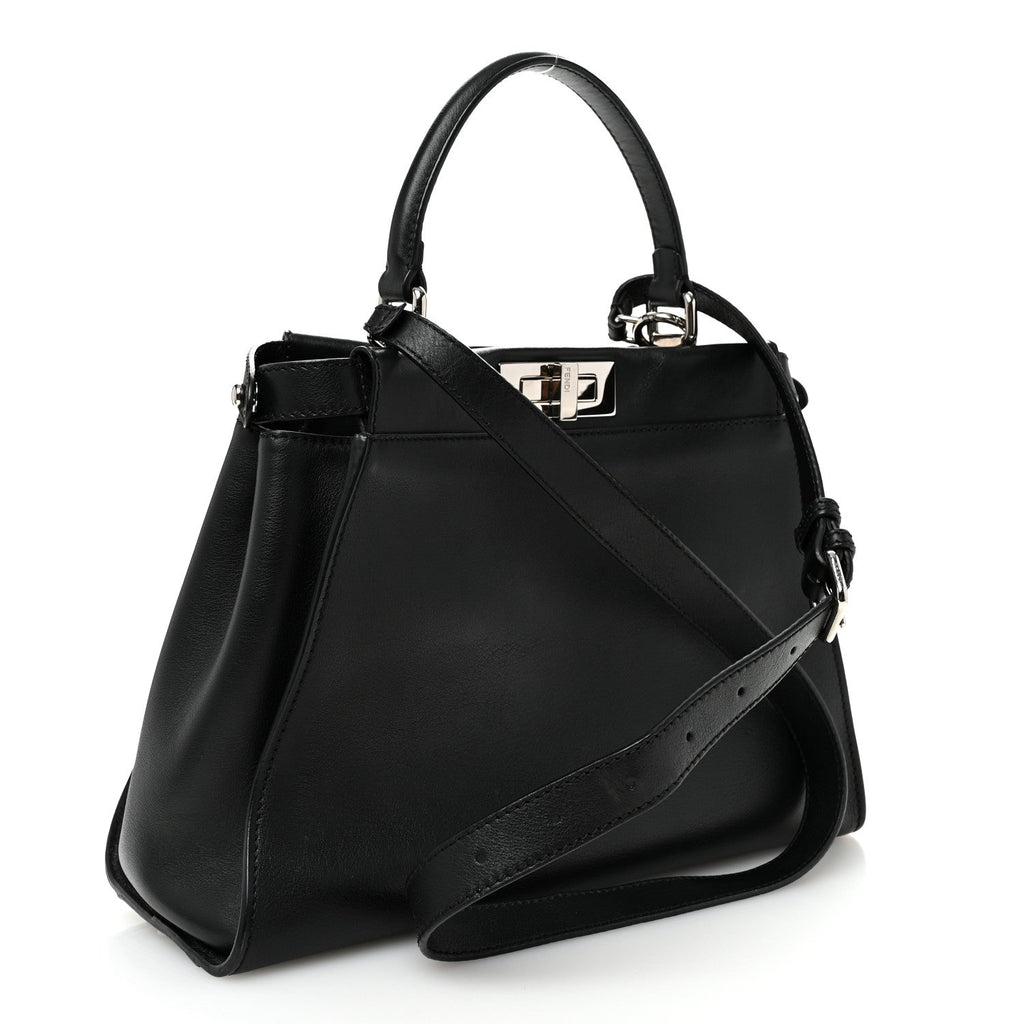 Vitello Seta Snakeskin Crocodile Monster Eyes Medium Peekaboo Iconic Satchel Black Girasole