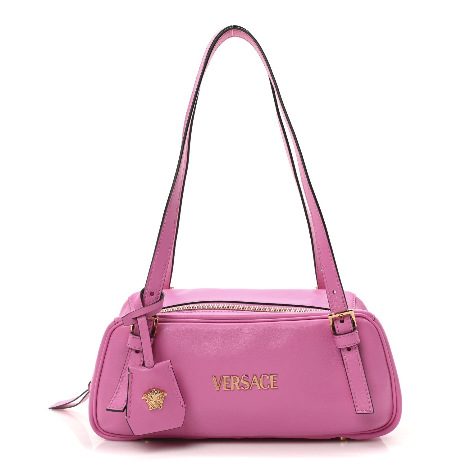 Lambskin Tag Bowling Bag Pink