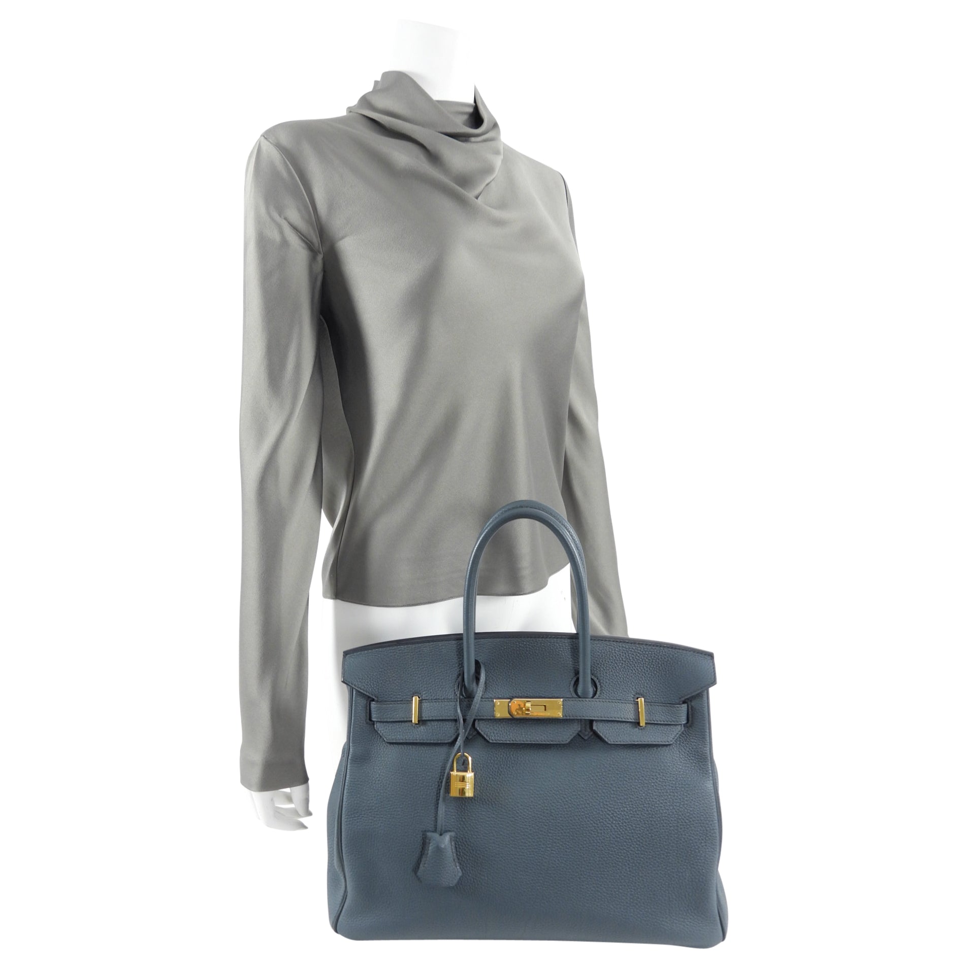 Hermes Birkin 35 Bleu Orage Togo GHW Bag