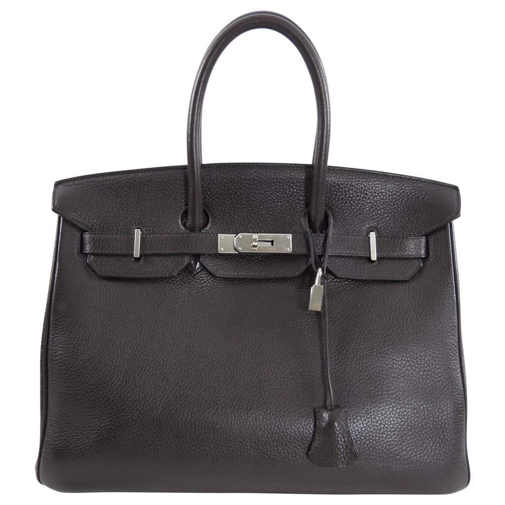Hermes Birkin 35 Ebene Clemence PHW Bag