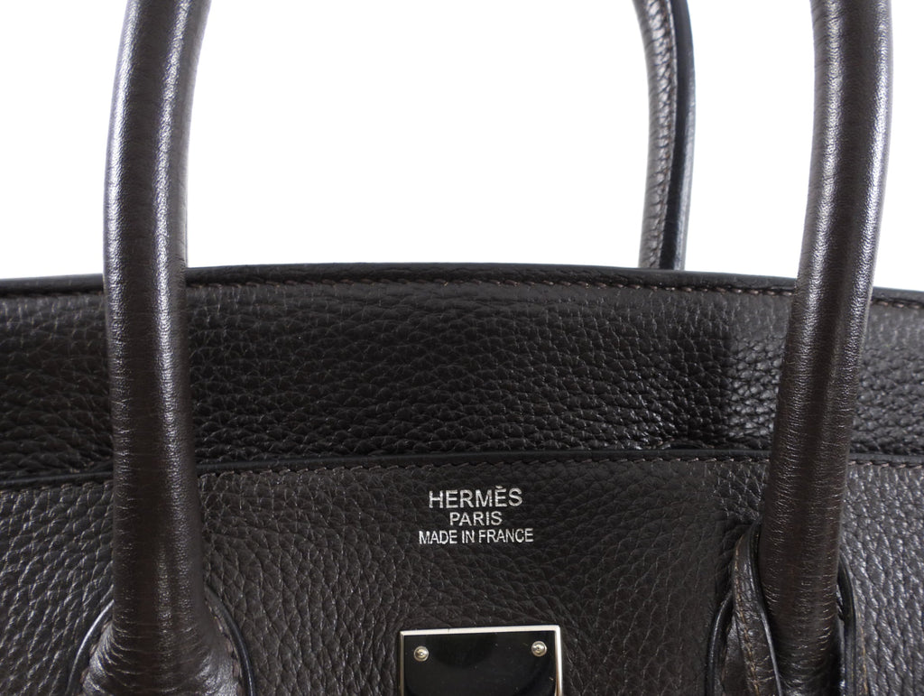 Hermes Birkin 35 Ebene Clemence PHW Bag