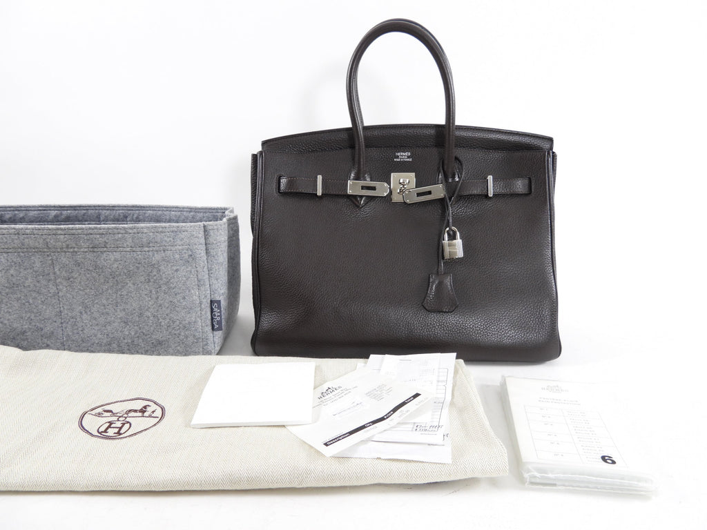 Hermes Birkin 35 Ebene Clemence PHW Bag