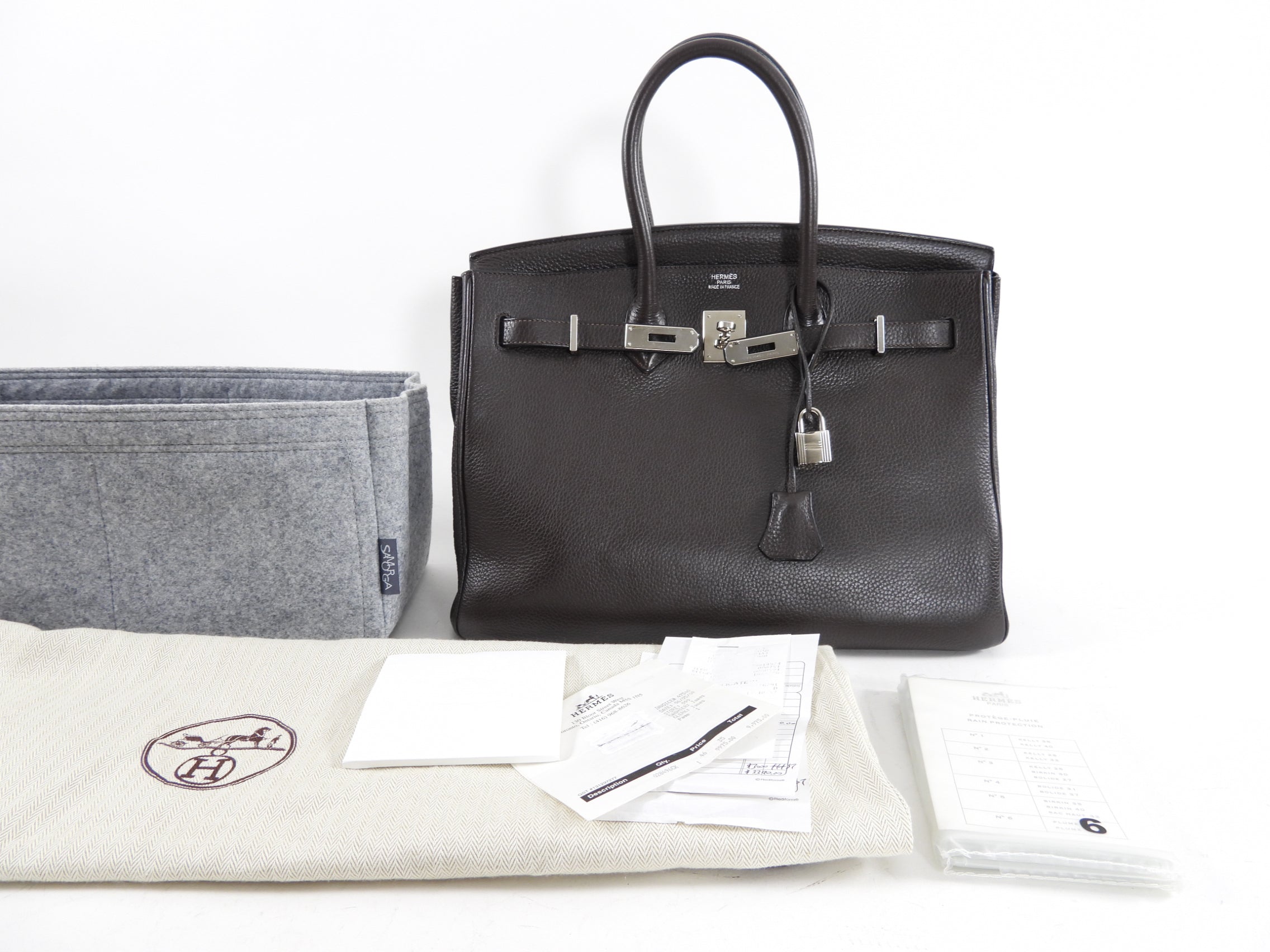 Hermes Birkin 35 Ebene Clemence PHW Bag