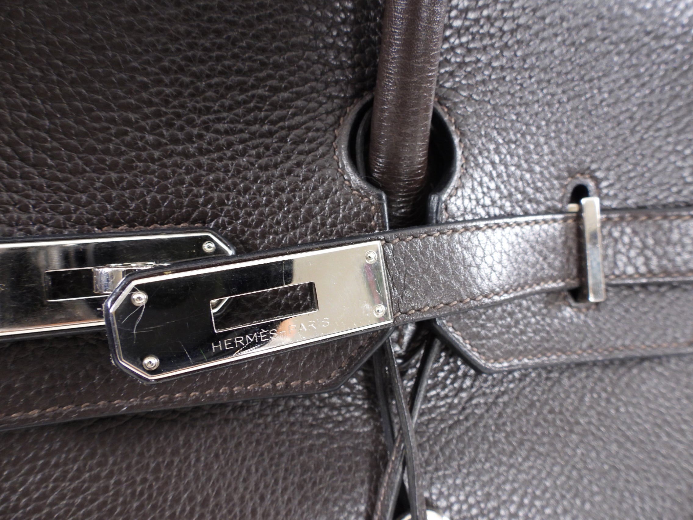 Hermes Birkin 35 Ebene Clemence PHW Bag