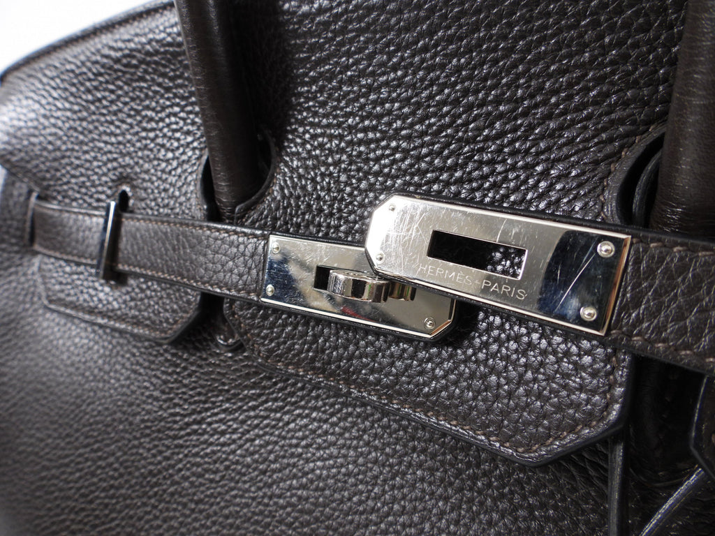 Hermes Birkin 35 Ebene Clemence PHW Bag